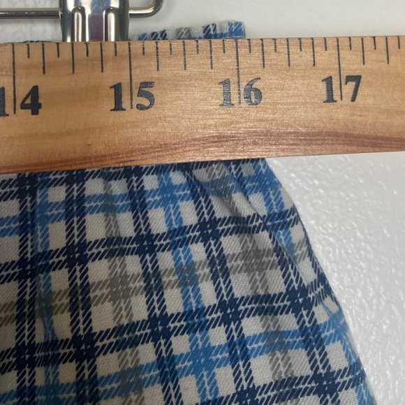 Pleetway Men’s Pajama Set Size Large Balloon Seat Plaid Blue and White - Picture 9 of 12